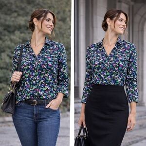 Ralph Lauren Multicolor Floral Button Down Shirt